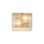 Aster 22 x 12cm Small Wall Light, 2 x E14, Brass/Clear Glass