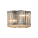 Aster 32 x 18cm Medium Wall Light, 2 x E14, Black/Smoke Brown Glass