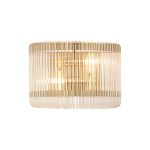 Aster 32 x 18cm Medium Wall Light, 2 x E14, Brass/Clear Glass