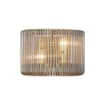 Aster 32 x 18cm Medium Wall Light, 2 x E14, Brass/Smoke Glass