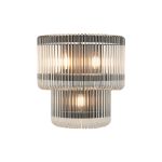 Aster 32 x 18cm Large Wall Light, 3 x E14, Black/Clear Glass