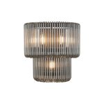 Aster 32 x 18cm Large Wall Light, 3 x E14, Black/Smoke Glass