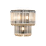 Aster 32 x 18cm Large Wall Light, 3 x E14, Black/Smoke Brown Glass