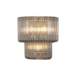 Aster 32 x 18cm Large Wall Light, 3 x E14, Brass/Smoke Glass