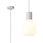 Odeyscene 23cm Pendant With Narrow Glass, 1 x E27, Satin White/Opal/Clear Twisted Cable