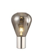 Odeyscene Table Lamp With Narrow Glass, 1 x E27, Polished Nickel/Smoke/Dark Grey Braided Cable