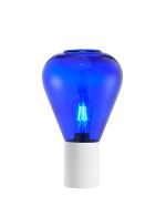 Odeyscene Table Lamp With Narrow Glass, 1 x E27, Satin White/Blue Ink/Clear PVC Cable
