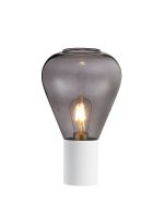 Odeyscene Table Lamp With Narrow Glass, 1 x E27, Satin White/Inky Black/Clear PVC Cable