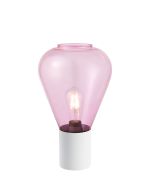 Odeyscene Table Lamp With Narrow Glass, 1 x E27, Satin White/Lilac/Clear PVC Cable