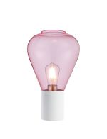 Odeyscene Table Lamp With Narrow Glass, 1 x E27, Satin White/Pink/Clear PVC Cable
