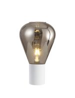 Odeyscene Table Lamp With Narrow Glass, 1 x E27, Satin White/Smoke/Clear PVC Cable