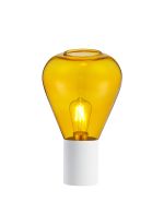 Odeyscene Table Lamp With Narrow Glass, 1 x E27, Satin White/Yellow/Clear PVC Cable