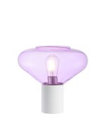 Odeyscene Table Lamp With Wide Glass, 1 x E27, Satin White/Lilac/Clear PVC Cable
