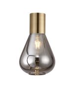 Odeyscene 23cm Ceiling Light With Narrow Glass, 1 x E27, Antique Brass/Smoke