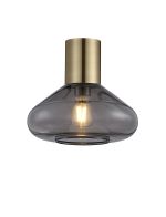 Odeyscene 31cm Ceiling Light With Wide Glass, 1 x E27, Antique Brass/Inky Black