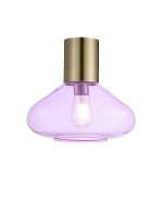 Odeyscene 31cm Ceiling Light With Wide Glass, 1 x E27, Antique Brass/Lilac