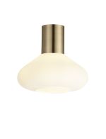 Odeyscene 31cm Ceiling Light With Wide Glass, 1 x E27, Antique Brass/Opal