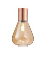 Odeyscene 23cm Ceiling Light With Narrow Glass, 1 x E27, Antique Copper/Amber