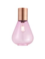 Odeyscene 23cm Ceiling Light With Narrow Glass, 1 x E27, Antique Copper/Lilac