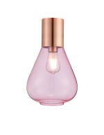 Odeyscene 23cm Ceiling Light With Narrow Glass, 1 x E27, Antique Copper/Pink