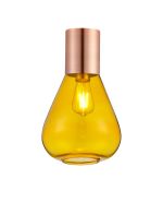 Odeyscene 23cm Ceiling Light With Narrow Glass, 1 x E27, Antique Copper/Yellow
