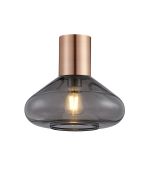 Odeyscene 31cm Ceiling Light With Wide Glass, 1 x E27, Antique Copper/Inky Black