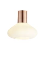 Odeyscene 31cm Ceiling Light With Wide Glass, 1 x E27, Antique Copper/Opal