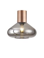 Odeyscene 31cm Ceiling Light With Wide Glass, 1 x E27, Antique Copper/Smoke