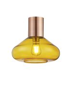 Odeyscene 31cm Ceiling Light With Wide Glass, 1 x E27, Antique Copper/Yellow