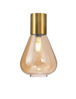 Odeyscene 23cm Ceiling Light With Narrow Glass, 1 x E27, Aged Brass/Amber