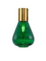 Odeyscene 23cm Ceiling Light With Narrow Glass, 1 x E27, Aged Brass/Bottle Green