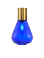 Odeyscene 23cm Ceiling Light With Narrow Glass, 1 x E27, Aged Brass/Blue Ink