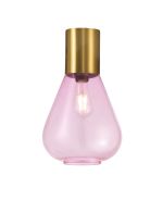 Odeyscene 23cm Ceiling Light With Narrow Glass, 1 x E27, Aged Brass/Lilac