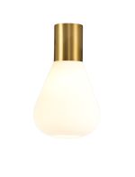 Odeyscene 23cm Ceiling Light With Narrow Glass, 1 x E27, Aged Brass/Opal