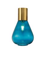 Odeyscene 23cm Ceiling Light With Narrow Glass, 1 x E27, Aged Brass/Teal Blue