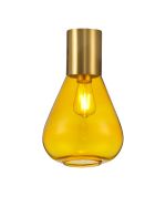 Odeyscene 23cm Ceiling Light With Narrow Glass, 1 x E27, Aged Brass/Yellow