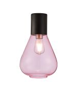 Odeyscene 23cm Ceiling Light With Narrow Glass, 1 x E27, Satin Black/Pink