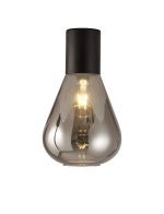 Odeyscene 23cm Ceiling Light With Narrow Glass, 1 x E27, Satin Black/Smoke
