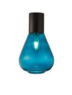Odeyscene 23cm Ceiling Light With Narrow Glass, 1 x E27, Satin Black/Teal Blue