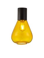 Odeyscene 23cm Ceiling Light With Narrow Glass, 1 x E27, Satin Black/Yellow