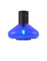 Odeyscene 31cm Ceiling Light With Wide Glass, 1 x E27, Satin Black/Blue Ink