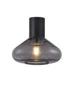 Odeyscene 31cm Ceiling Light With Wide Glass, 1 x E27, Satin Black/Inky Black