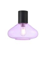 Odeyscene 31cm Ceiling Light With Wide Glass, 1 x E27, Satin Black/Lilac
