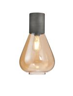 Odeyscene 23cm Ceiling Light With Narrow Glass, 1 x E27, Pewter/Amber