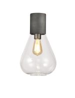 Odeyscene 23cm Ceiling Light With Narrow Glass, 1 x E27, Pewter/Clear