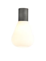 Odeyscene 23cm Ceiling Light With Narrow Glass, 1 x E27, Pewter/Opal