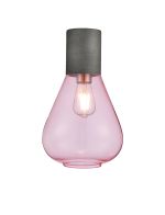 Odeyscene 23cm Ceiling Light With Narrow Glass, 1 x E27, Pewter/Pink
