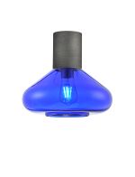 Odeyscene 31cm Ceiling Light With Wide Glass, 1 x E27, Pewter/Blue Ink