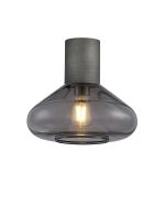 Odeyscene 31cm Ceiling Light With Wide Glass, 1 x E27, Pewter/Inky Black