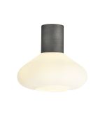 Odeyscene 31cm Ceiling Light With Wide Glass, 1 x E27, Pewter/Opal